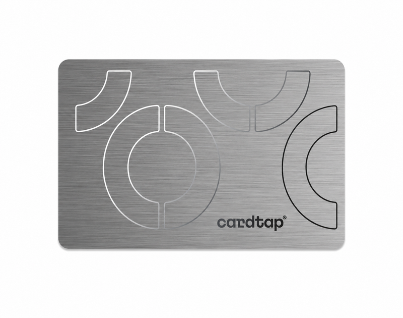 Cardtap Silver NFC Metal Business Card with premium stainless-steel finish, smart NFC technology, digital profile integration, instant contact sharing, social media links, and modern networking capabilities for professionals and businesses.