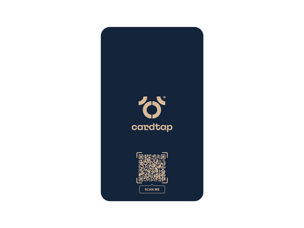 Cardtap Wave Navy Beige NFC Business Card - Back