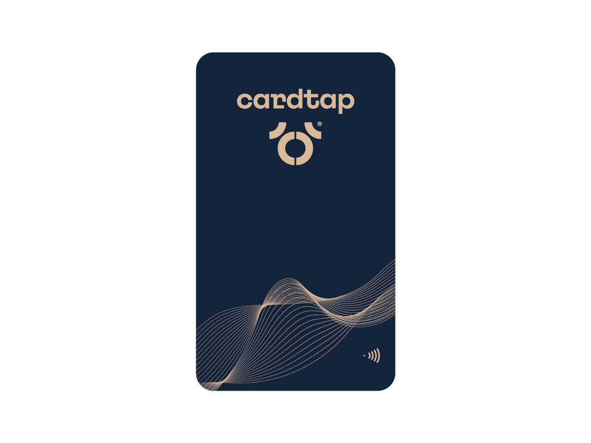 Cardtap Wave Navy Beige NFC Business Card - Front