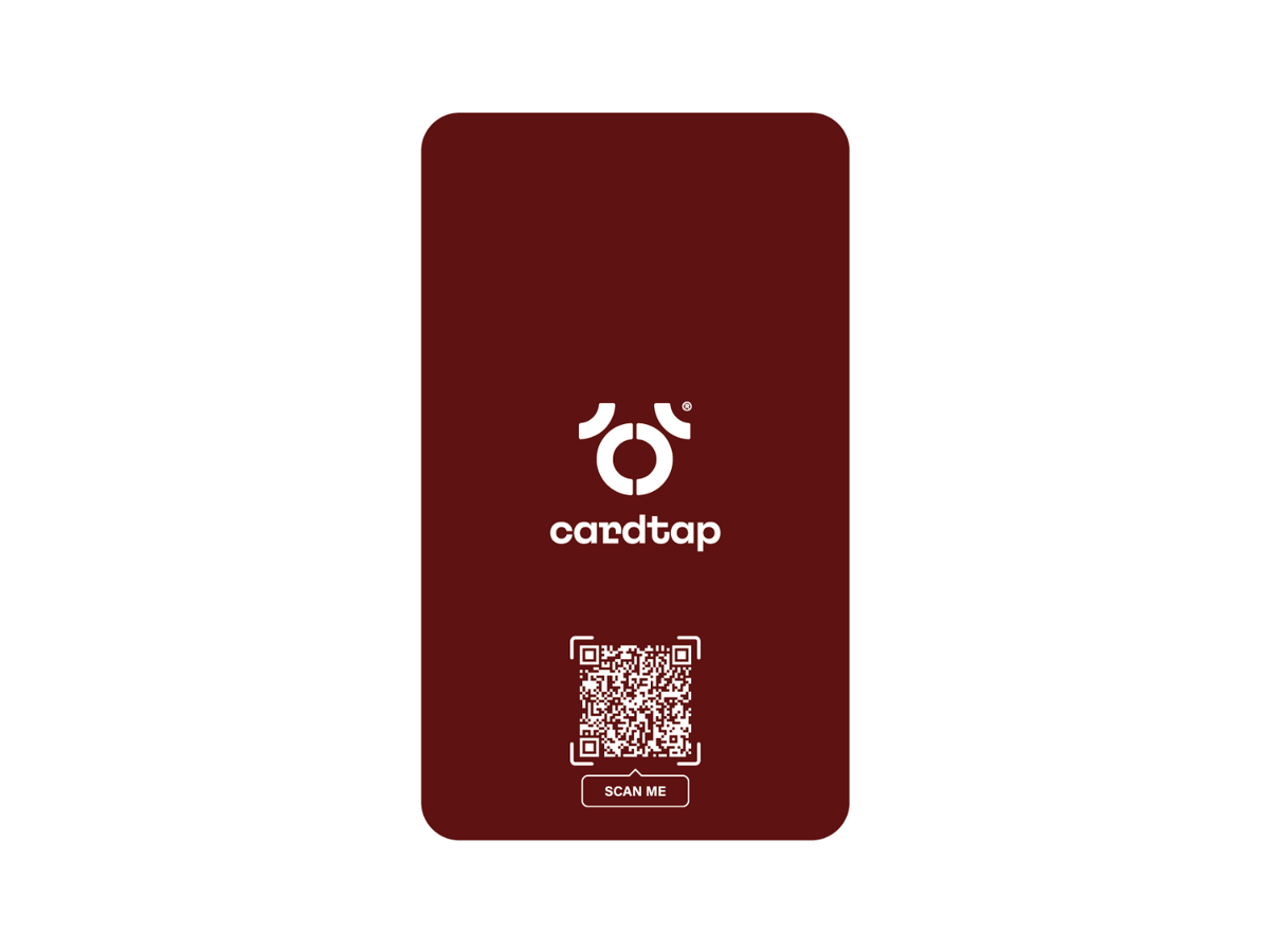 Cardtap Wave Oxblood NFC Business Card - Back