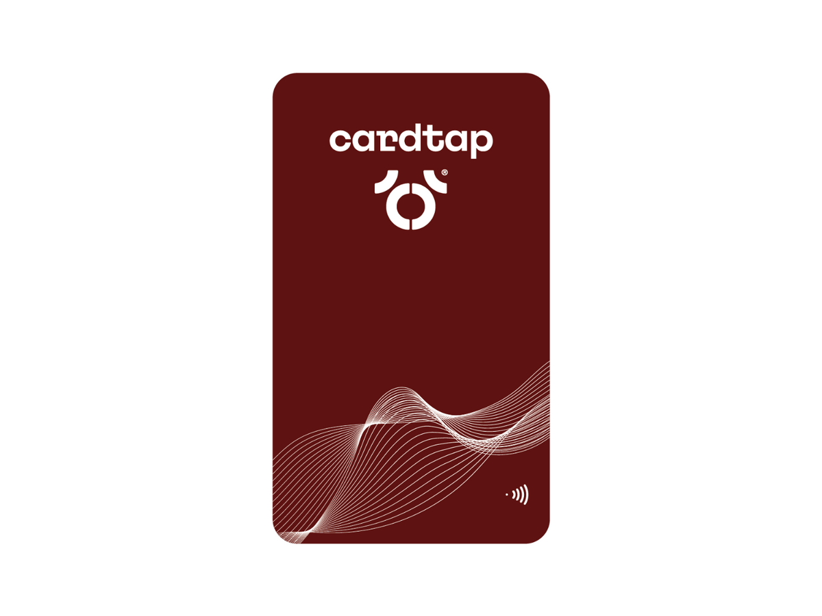 Cardtap Wave Oxblood NFC Business Card - Front