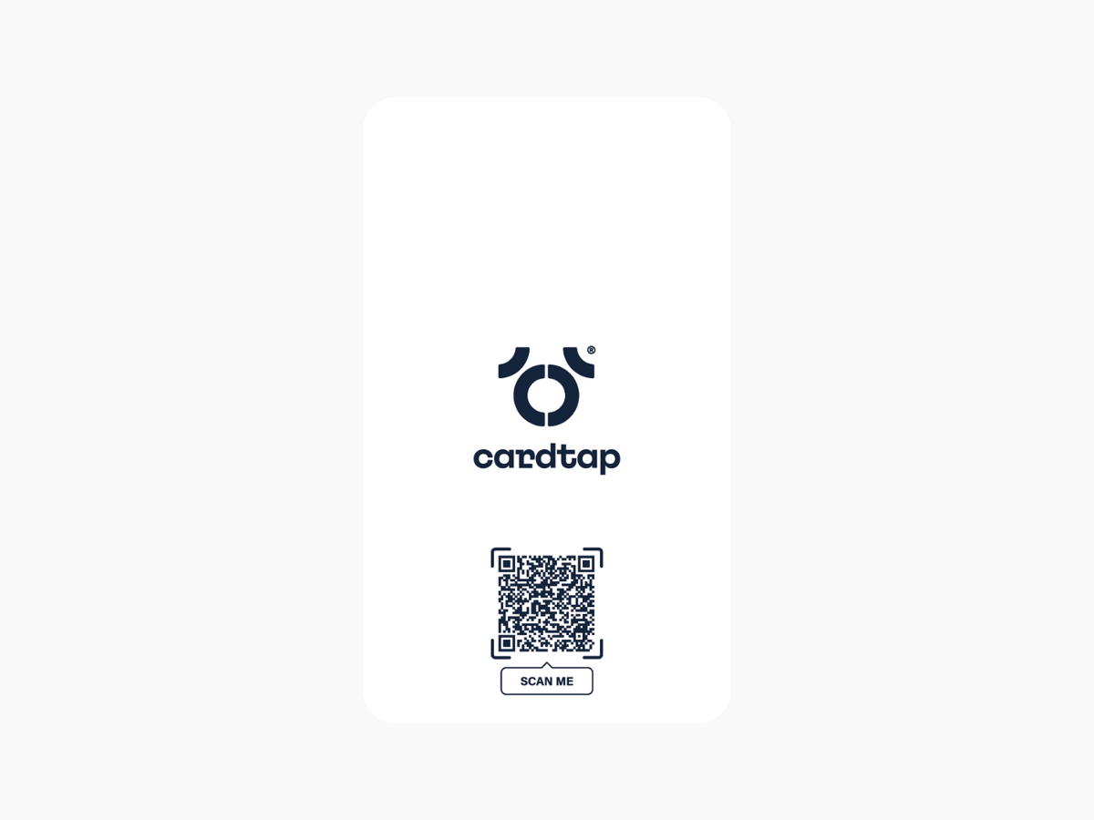 Cardtap Wave White Navy NFC Business Card - Back
