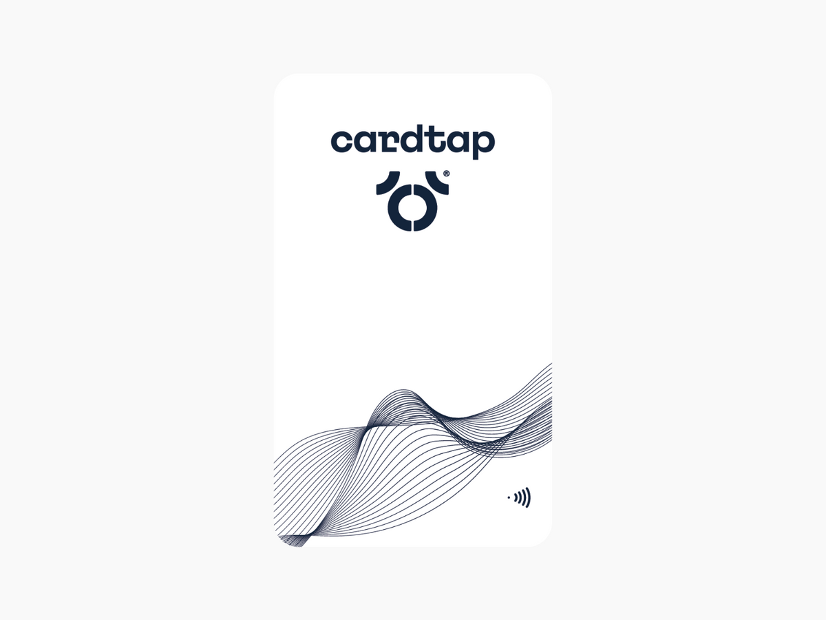 Cardtap Wave White Navy NFC Business Card - Front